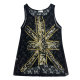 Grunge punk grunge rock style Shibuya hot girl lace bronzing sequins personalized sleeveless vest for women