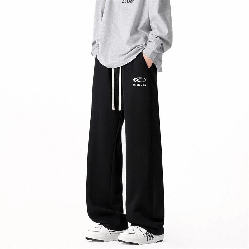 2025 Spring and Autumn New American Style Casual Sweatpants Trendy Brand High Street Printed Student Basketball Sports Pants Breathable Thin Straight