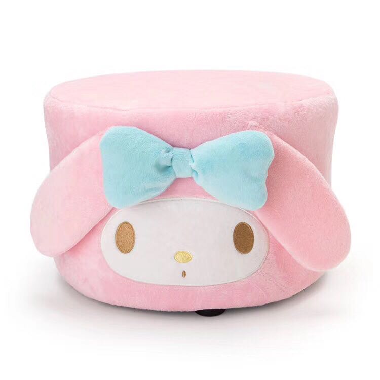 Cute cartoon kid kitty chair plush household bedroom dwarf stool anti-slip plush switching shoe bench