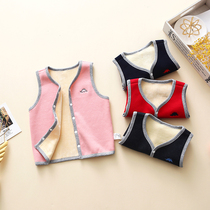 Girls vest autumn Korean childrens clothing boys cotton single-layer Velvet cardigan padded vest waistcoat coat