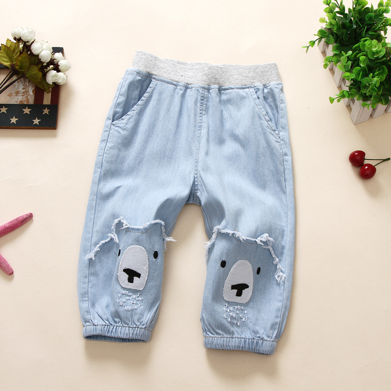 bảy điểm quần Girls 2020 mùa hè Hàn Quốc phiên bản mỏng quần jean giản dị quần áo quần trẻ em quần short trẻ em những đứa trẻ lớn của.