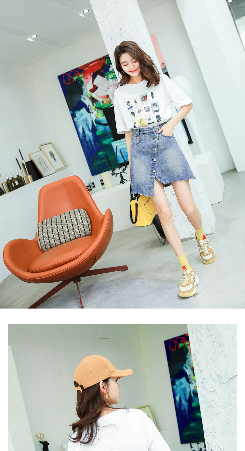 Sản phẩm quần áo Váy Tiancheng nữ 2019 hè mới làn sóng denim bất đối xứng Một chiếc váy chữ chic váy nữ W - Váy chân váy xếp ly dài qua gối