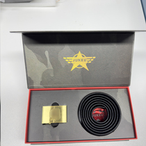 General Junxus belt belt 24K high-end gift litchi pattern military waist gold-plated belt meritorious service belt