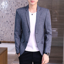 Striped small suit mens coat 2019 autumn new Korean version of slim mens business casual suit young men tide