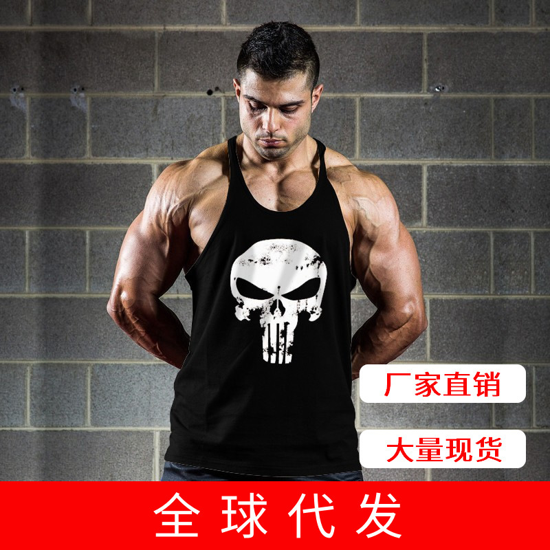 Cross-Border Popular Marvel Punisher Men's Sports Fitness Tank Top Vest Clearance Sale Cross-Border Popular Marvel Punisher Men's Sports Fitness Tank Top Vest Clearance Sale