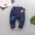 Min Peng nữ bé quần jeans đôi quần mùa thu quần trẻ em mới 0-1-3 tuổi yếm bò cho bé gái Quần jean