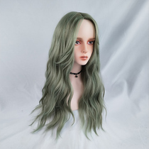 Water dance wig women in large wave length curly hair fashion net red green fluffy high temperature silk curly hair new hair set