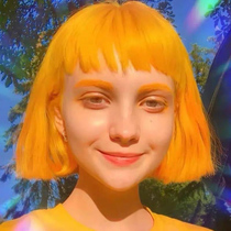 Water dance wig female short straight hair cool handsome European and American new hair set Net red Natural Girl bobo head yellow headgear