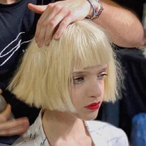 Water dance European and American wig women short hair Cool handsome gas net red gold color wave color wave head straight hair fluffy full headgear