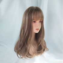 Water Dance Wig Woman Long Curly Hair Net Red Air Liu Hai Midi Long Micro Roll Large Wave Fluffy Face Realistic Whole Headgear