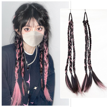 Boxing Braid Wig Womens Sweet And Hot Girl Girl Hemp Flowers Long Braid Colored Pick Dyed Net Red Fish Bone Braid High Horse Tail