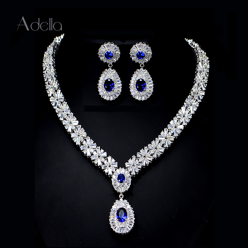 Adella Jewelry New Product Aaa Full Zircon Necklace Two-Piece Set Evening Dress Accessories Dinner Jewelry Set L001 Adella Jewelry New Product Aaa Full Zircon Necklace Two-Piece Set Evening Dress Accessories Dinner Jewelry Set L001
