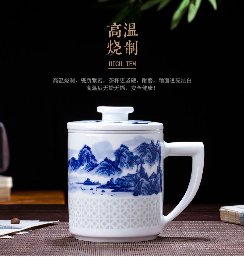 Jingdezhen ceramic cup hand - made porcelain and exquisite glaze color tea cup work under the boss business gift cup China cups