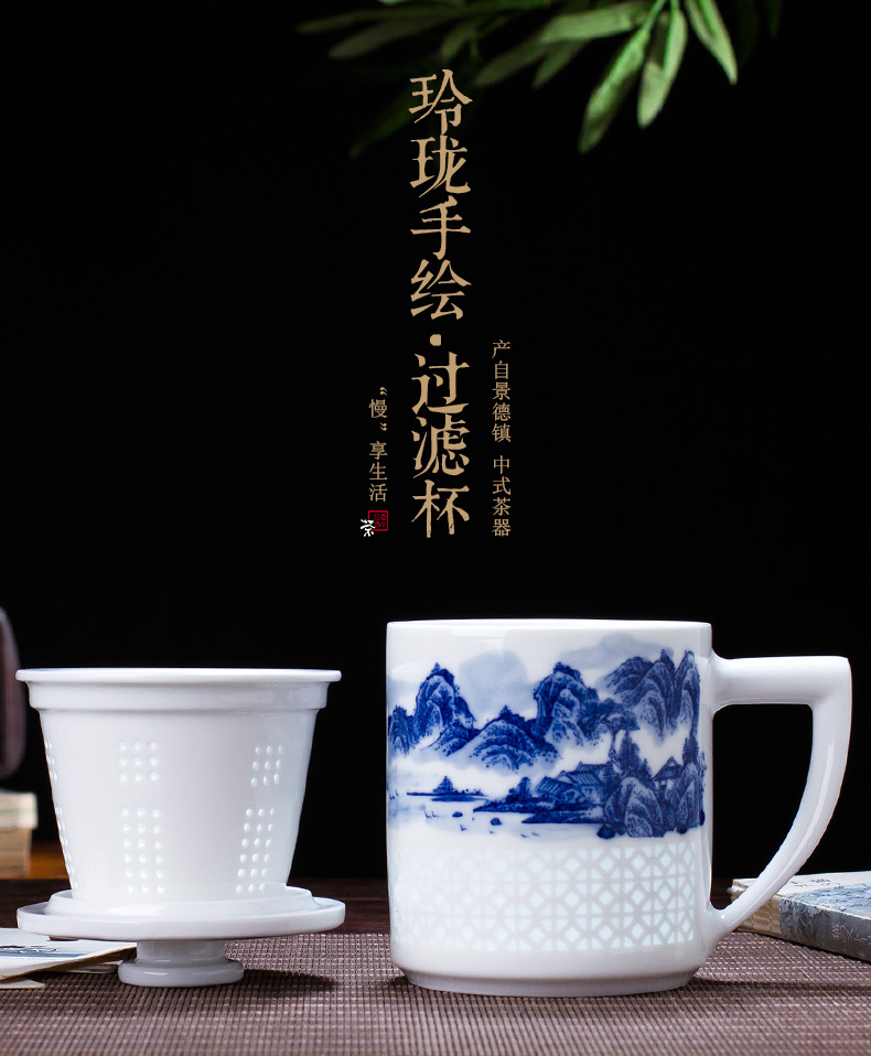 Jingdezhen ceramic cup hand - made porcelain and exquisite glaze color tea cup work under the boss business gift cup China cups