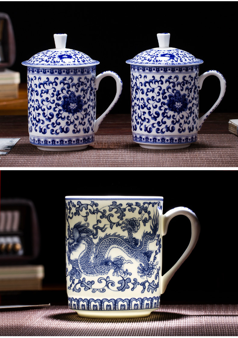 Jingdezhen ceramic cup with cover ipads porcelain ceramic tea cup a cup of water glass office meeting gift cups