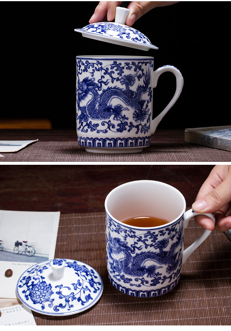 Jingdezhen ceramic cup with cover ipads porcelain ceramic tea cup a cup of water glass office meeting gift cups