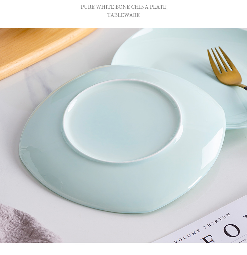 Jingdezhen blue glaze ipads China northern wind creative features light and decoration plate tableware family net HongCan dish plate