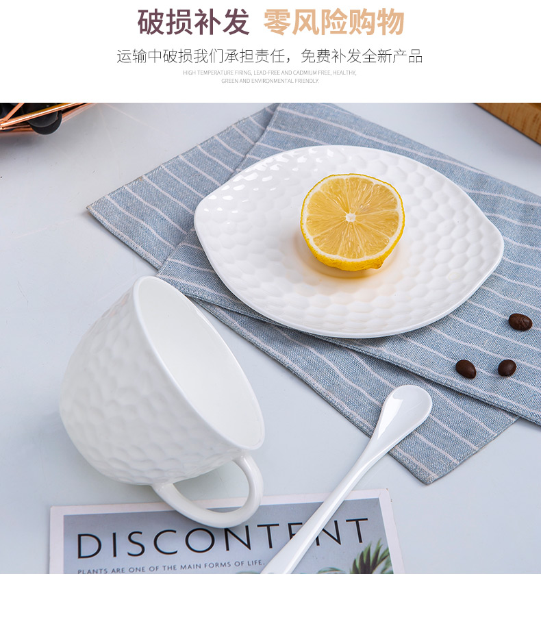 Jingdezhen porcelain white European contracted ipads porcelain coffee cup set key-2 luxury home ins American - style coffee cups and saucers