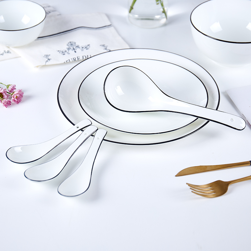 Jingdezhen lead - free ipads porcelain ceramic spoon Korean Japanese tableware northern wind small spoon, coffee spoon, run out of a spoon