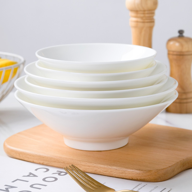 Jingdezhen Pure White Bone China Household Ceramic Restaurant Tableware Set Soup Bowl Eating Bowl for Instant Noodles Noodle Bowl Jingdezhen Pure White Bone China Household Ceramic Restaurant Tableware Set Soup Bowl Eating Bowl for Instant Noodles Noodle Bowl