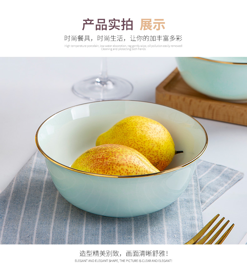 Jingdezhen celadon rainbow such as bowl bowl manual creative the see colour of household ceramic bowl 6 inches soup bowl Jingdezhen ipads China