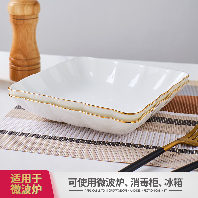 White ipads China square up phnom penh dish household microwave ceramic Korean fruit breakfast Chinese dishes