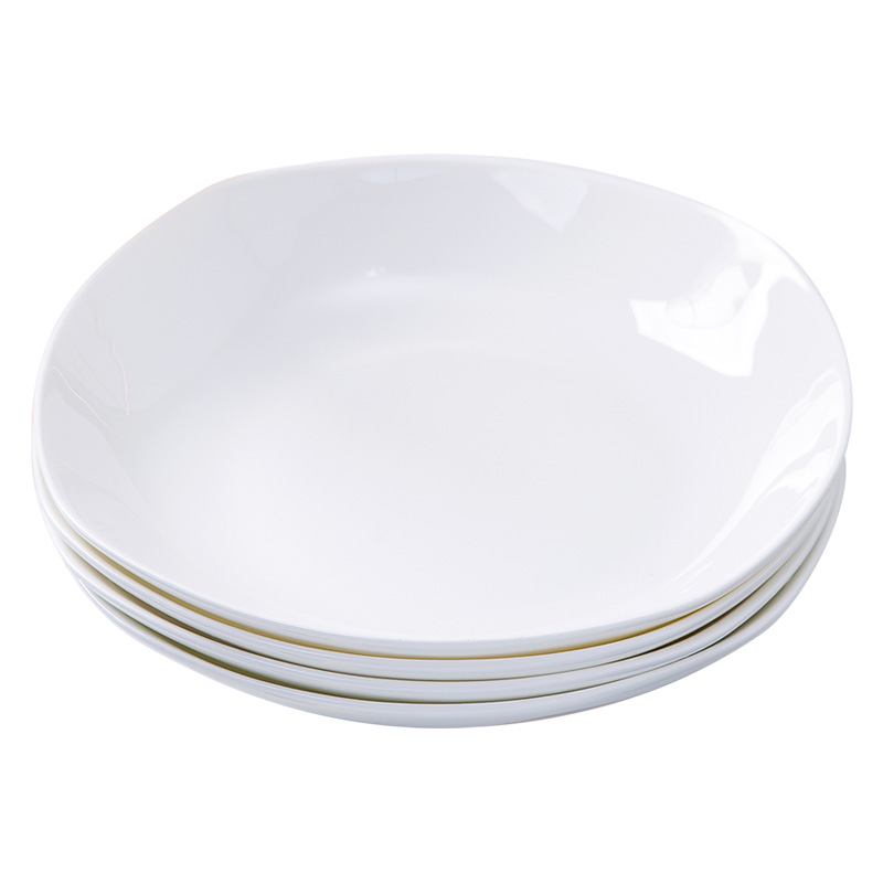 Pure white ipads porcelain dishes son home ideas of jingdezhen ceramic tableware square salad deep dish cooking soup plate