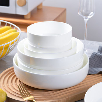 Wopan shangyun bone porcelain tableware soup plate round
