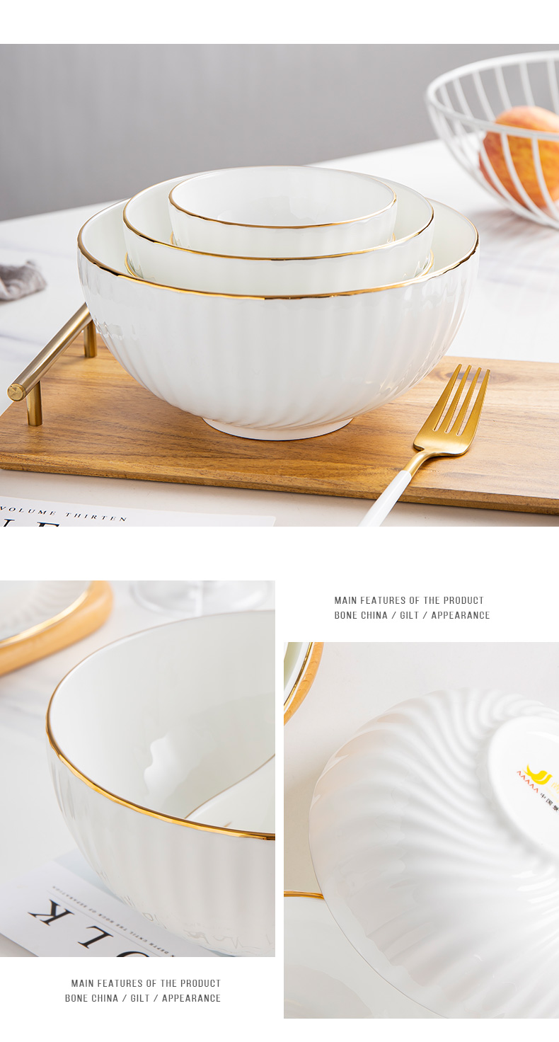 Jingdezhen ceramic xuan month creative household paint and ceramic tableware large - sized noodles in soup bowl contracted Europe type rice bowls