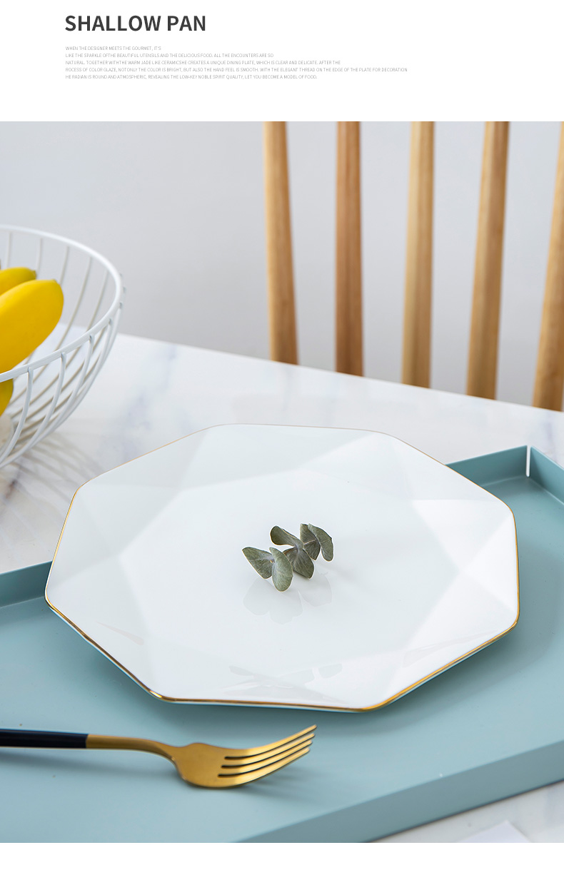Jingdezhen abnormity tableware up phnom penh dish hotel restaurant 8 inches anise food dish platter household ipads plate