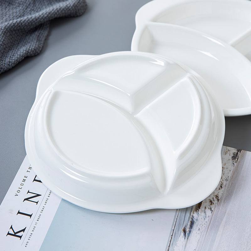 Healthy ipads porcelain frame plate one breakfast food household ceramics tableware children white plate three separate plates
