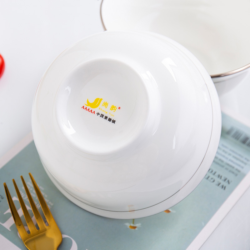 Jingdezhen ipads bowls of household rice bowls of Chinese style white up phnom penh small ceramic bowl bowl eat bowl high admiralty bowl