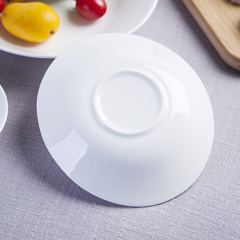Jingdezhen ceramic dish dish dish home hotel pure white ipads China tableware salad fruit bowl creative elliptic shape plate