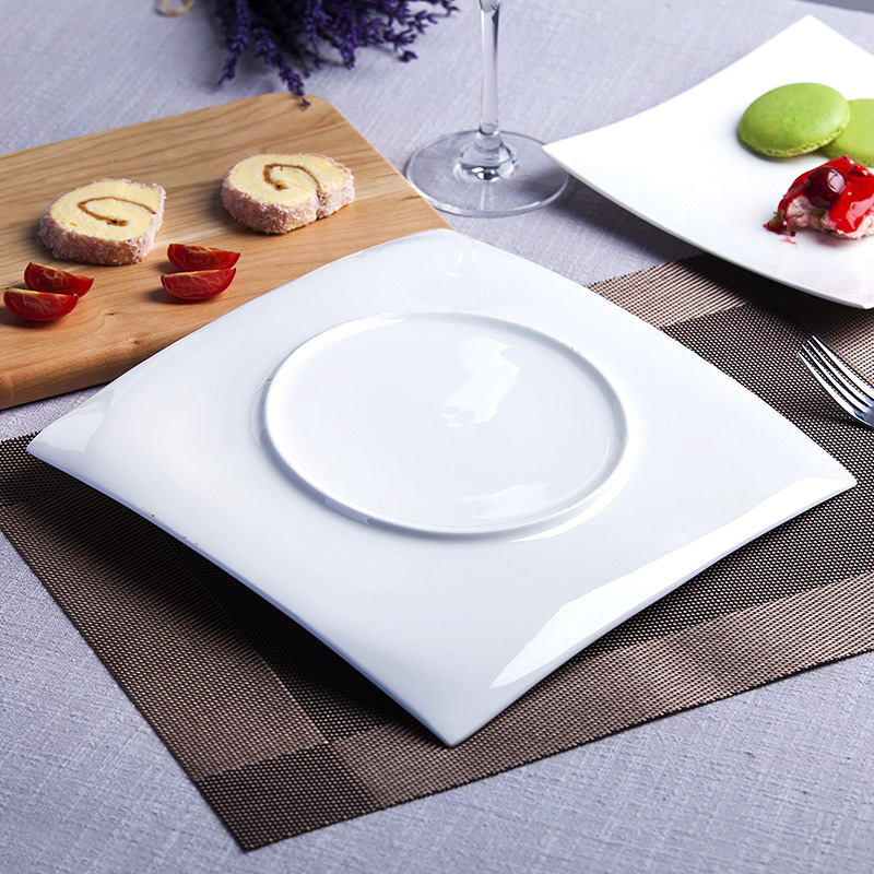 Jingdezhen porcelain tableware of pure ipads square beef steak knife and fork dish creative steak western dishes suit