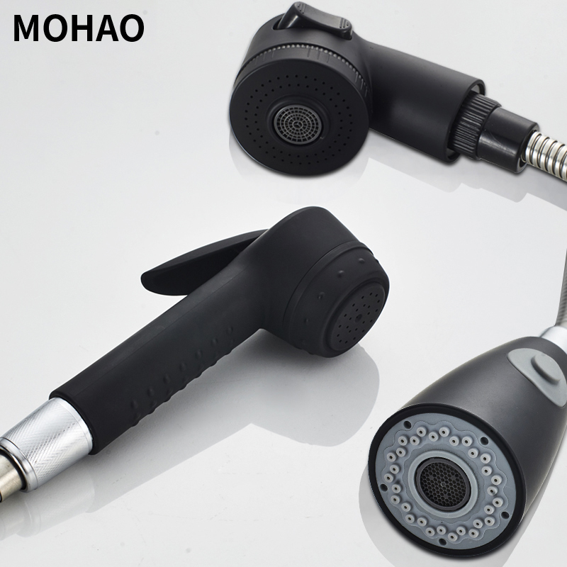 Black pull-out face basin tap accessories sprinkler head small flower sprinkled with kitchen sink outlet head nozzle