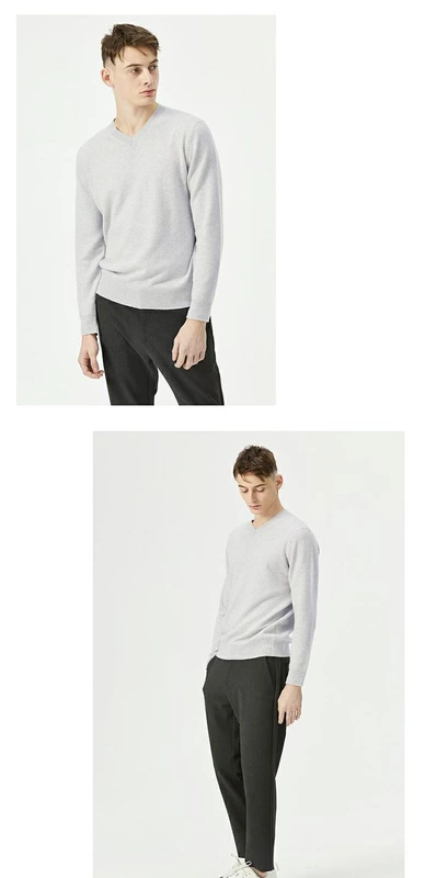 Áo len cashmere cổ chữ V cao cấp HANY áo thun nam dài tay mùa thu và mùa đông ấm áp áo len cashmere dệt kim - Áo len Cashmere