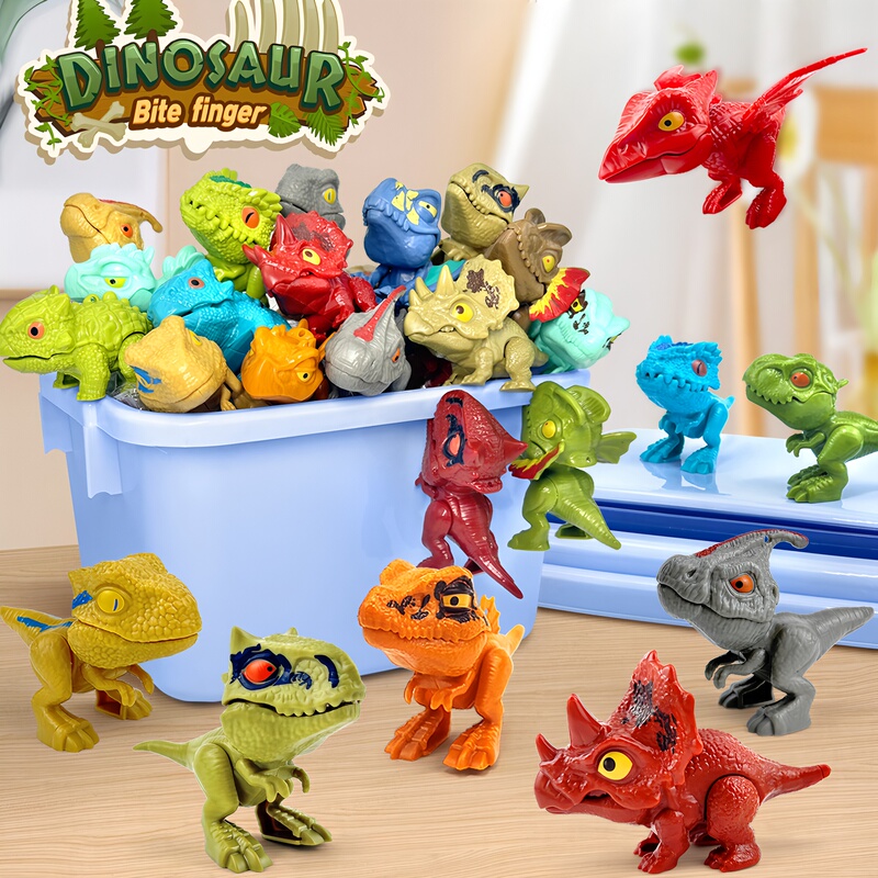 Trendy Children's Gift Finger-Biting Mini Dinosaur with Movable Joints, Tyrannosaurus Rex Dinosaur Toy for Ages 3-6