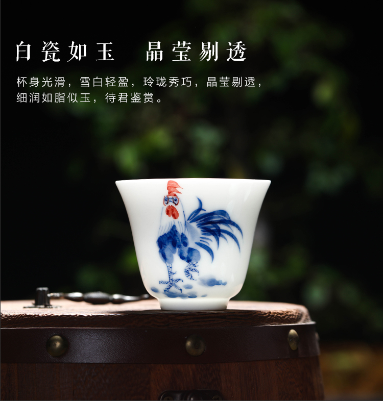 Hin mau kung fu tea cups jingdezhen ceramic masters cup single cup tea ceramic sample tea cup hand - made small cups