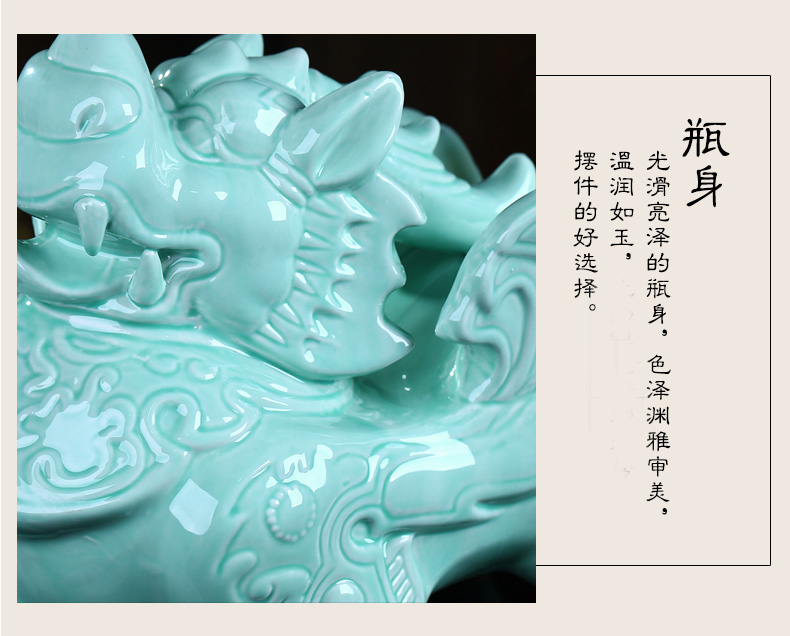 Xin MAO jingdezhen ceramic bottle of wine bottle is empty blue glaze furnishing articles 5 jins of pack the mythical wild animal mascot housewarming jars