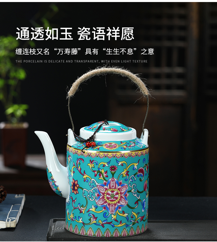 Old girder pot of ceramic pot of large capacity summer cool Chinese jingdezhen blue and white teapot single kettle pot of household