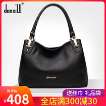 Danxilu bag leather handbag womens 2020 new fashion casual cowhide soft leather shoulder middle-aged mother bag