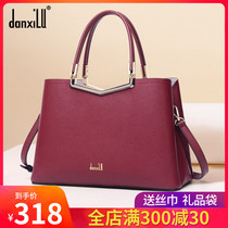 Leather womens bag 2021 new mother model middle-aged handbag red wedding mother bag wedding bag mother-in-law messenger bag