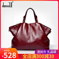 Brand womens bag 2020 new spring and summer bag womens genuine leather handbag vintage cowhide middle-aged shoulder messenger bag