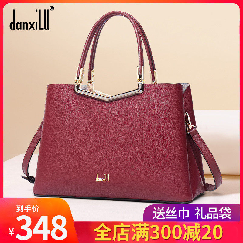 Genuine leather Girls Package 2021 new Mom Middle-aged Handbag Red Wedding Mother Bag Wedding Bag Motherly Satchel Bag