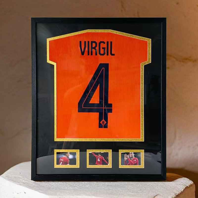 Jersey Photo Frame, Football Display Frame, Solid Wood Messi Commemorative Collection Gift, Basketball Star Signed Clothing