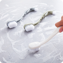 Shoe Wash Brush Double Head Bending Handle Shoe Brush Home Long Handle Washing Shoe Brush Groove Gap Decontamination Cleaning Brush Brush Shoe Brush