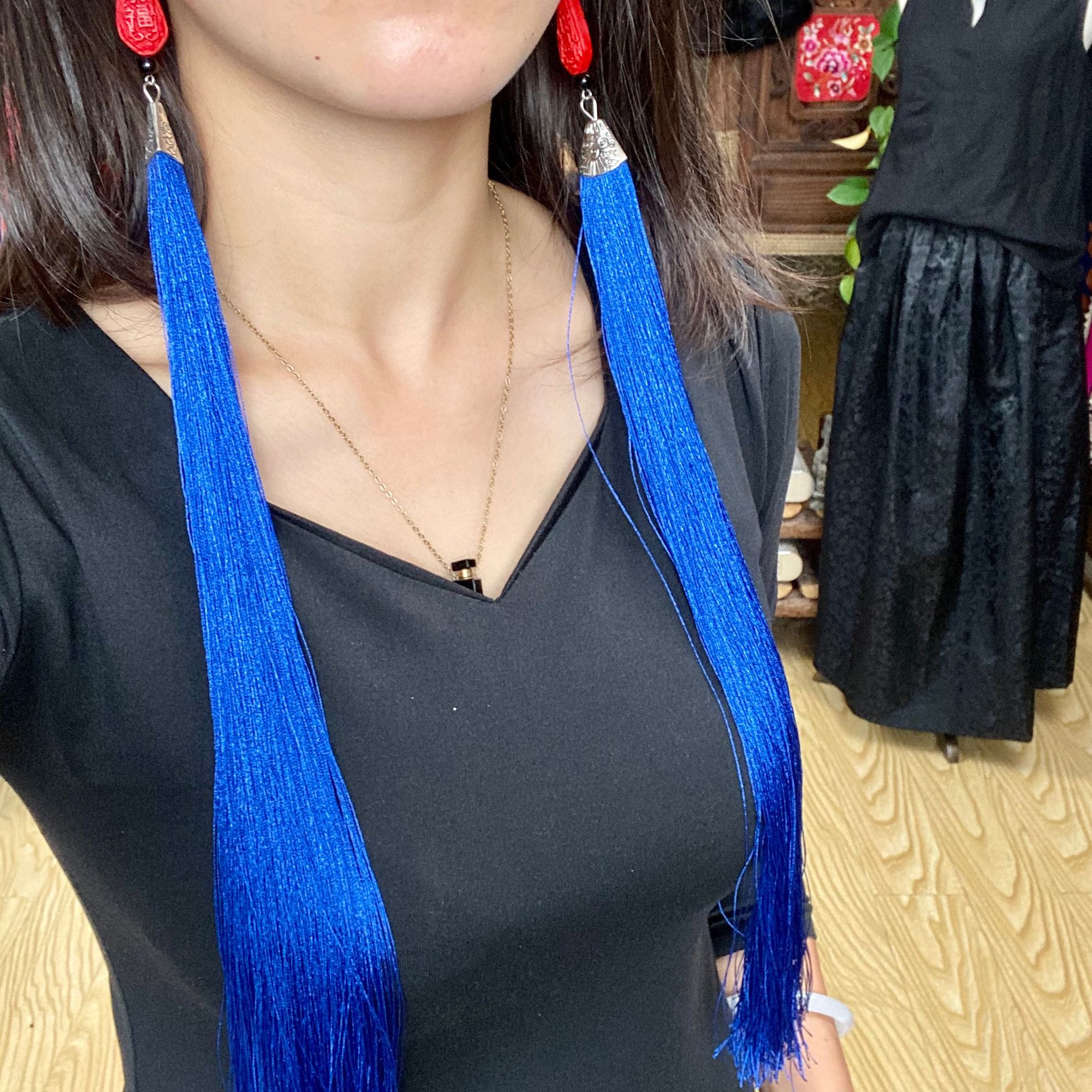 Cloud decoration totem personality ethnic style fashion wild long tassel earrings