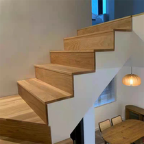 Red oak square handrail column processing table solid wood board free measurement custom villa loft stair step