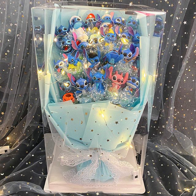 Stitch Lilo ແລະ Stitch Doll Bouquet ກາຕູນ bouquet ກ່ອງຂອງຂວັນສໍາລັບຮຽນຈົບຂອງຂັວນວັນແຫ່ງຄວາມຮັກຈີນ