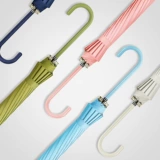 Японские длинные зонтичные женские женские солнечные дождь Двухль -система MORI увеличивает усиление с двумя толстыми прямыми стержнями, простые и большие